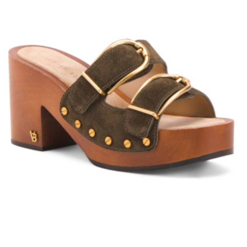 🔖 VERONICA BEARD Halifax Clog Sandal Olive - Picture 1 of 2